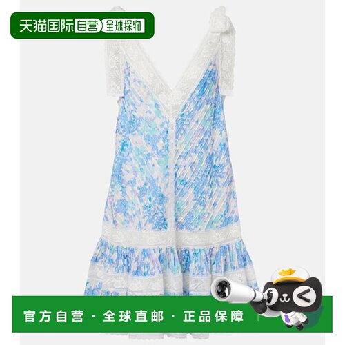 香港直邮ZIMMERMANN 女士 Solstice 灯笼式花朵棉质迷你连衣裙
