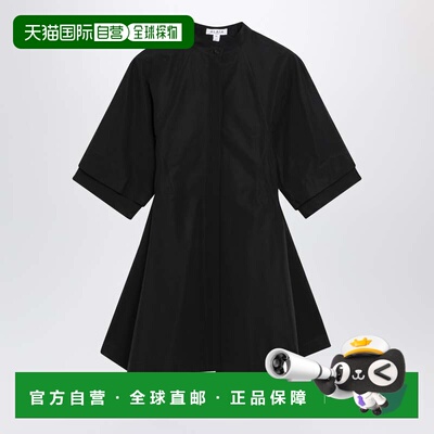香港直邮alaia 女士 拼接棉府绸连衣裙(黑色) AA9R3071T611CCO995