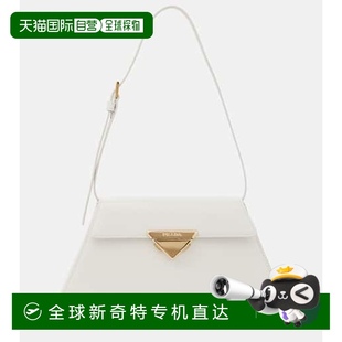香港直邮Prada 女士 1h可退 普拉达 舒适 中号皮革肩包 white白色