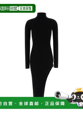 1h可退 香港直邮Blumarine 蓝色情人 女士 黑色羊毛连衣裙 4A332A