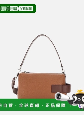 自营欧洲直邮Hogan Bauletto棕色手写迷你包布袋