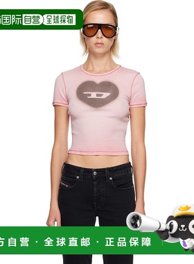 香港直邮Diesel 迪赛 女士 粉色 T-Ele T 恤 A128360SQAD针织