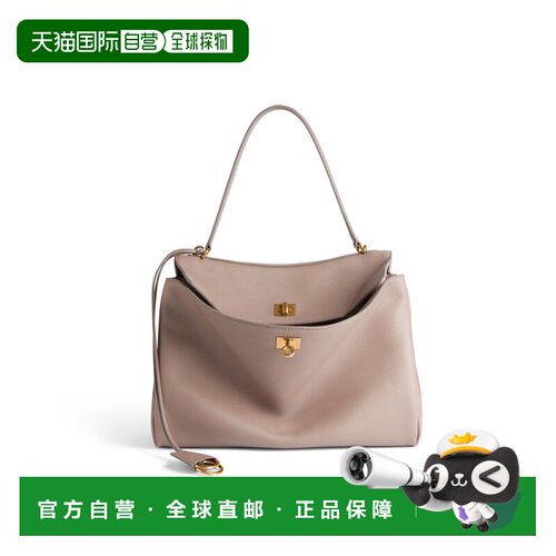 欧洲直邮BALENCIAGA (2025) 女士中号芝麻色 Rodeo 粒面小牛皮手