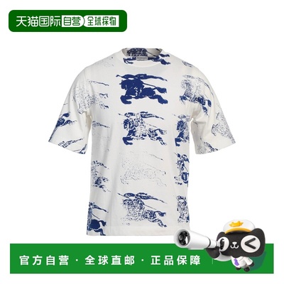1h可退 香港直邮Burberry 巴宝莉 男士 T恤 white白色 舒适时尚