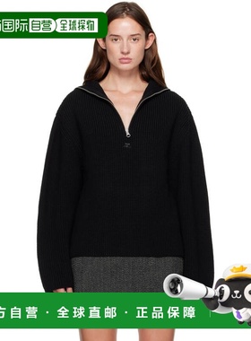 1h可退 香港直邮Courreges 女士 黑色 Ribbed Wool Trucker 毛衣