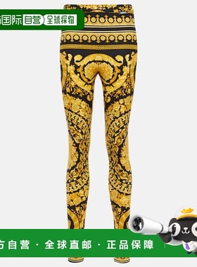 1h可退 香港直邮versace 范思哲 女士 Barocco 中腰打底裤 001180