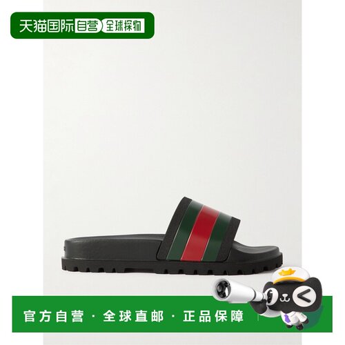 1h可退 香港直邮Gucci 古驰 男士 橡胶凉鞋 429469GIB10 black黑