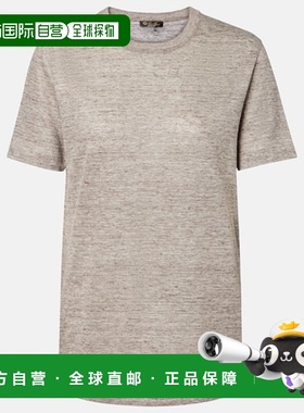 1h可退 香港直邮Loro Piana 诺悠翩雅 女士 Gargano 亚麻针织T恤