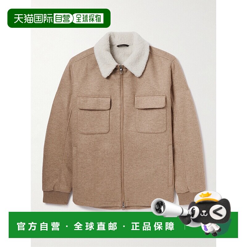 1h可退 香港直邮Loro Piana 诺悠翩雅 男士 山羊皮边皮毛内里羊绒