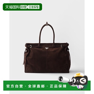 欧洲直邮PRADA（普拉达）Prada Bonnie 绒面革托特包斜挎包手提包