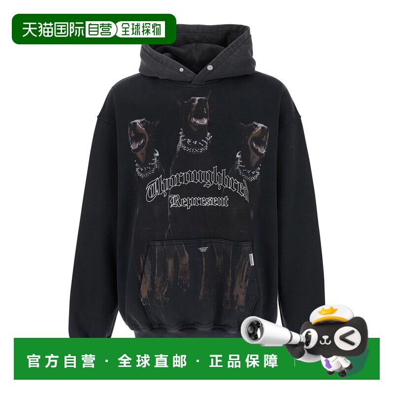 1h可退 香港直邮Represent 男士 Fixed and on Front 黑色带帽长