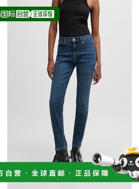 自营欧洲直邮HUGO BOSS雨果HUGO RED蓝色弹力紧身牛仔裤紧身裤