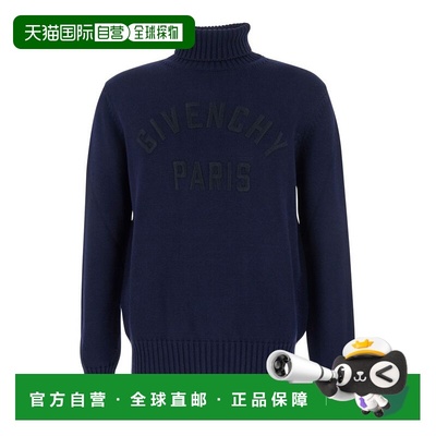 1h可退 香港直邮Givenchy 纪梵希 男士 海军蓝 Cotton Turtleneck