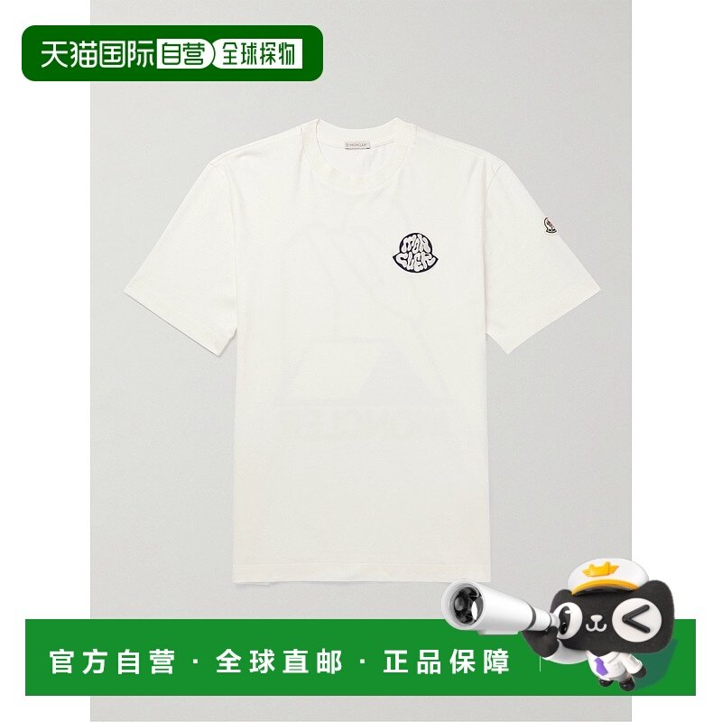 香港直邮Moncler 盟可睐 男士 Logo-Appliqued 印花棉针织T恤 8C0,男装,衬衫,淘宝优惠券,粉丝福利购,淘宝优惠卷