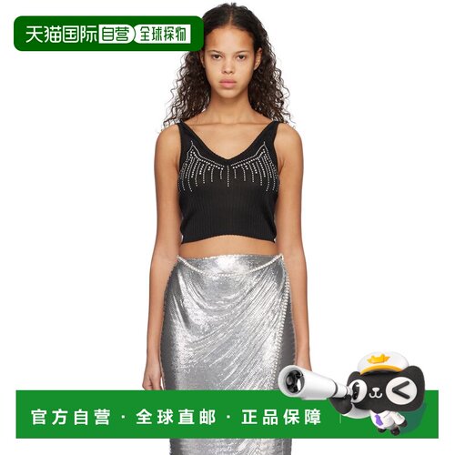 1h可退 香港直邮Rabanne 女士 黑色铆钉背心 23PMTO545ML0225