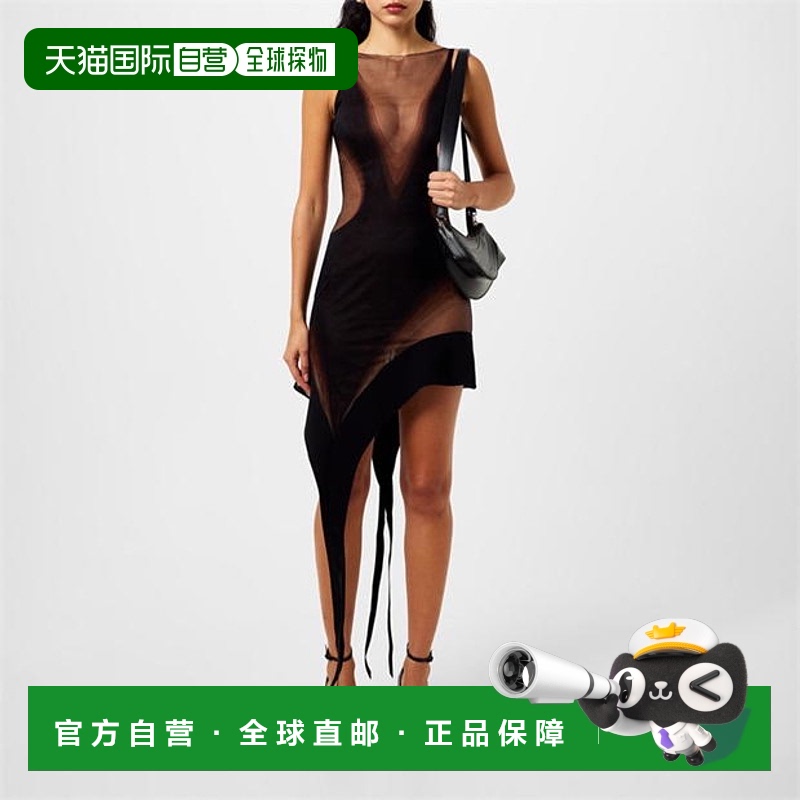 1h可退 香港直邮Mugler 穆勒 女士 Spike 多层连衣裙 black黑色