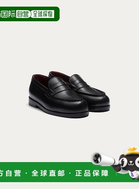 欧洲直邮Bonpoint小樱桃 Weston联名男童黑色皮革乐福鞋