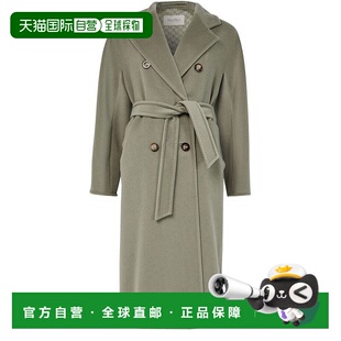 自营欧洲直邮MAXMARA麦丝玛拉 Madame女士鼠尾草绿羊毛戗驳领双排