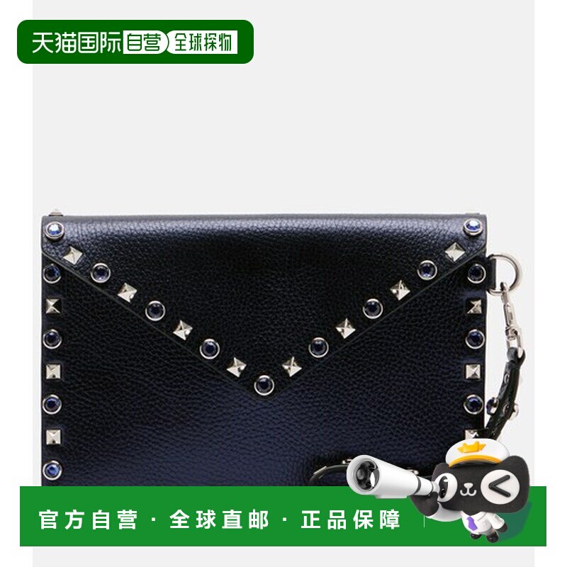 香港直邮valentino 华伦天奴 女士 铆钉中号皮革手包手拿包信封包