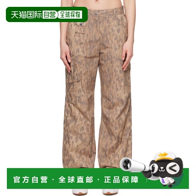 香港直邮GANNI 甘尼 女士 棕色 Printed Cotton 工装裤 A1080155B