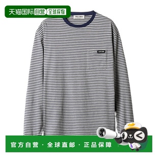针织T恤 长袖 MJLA2214RTSOOO条纹 Miu 香港直邮Miu