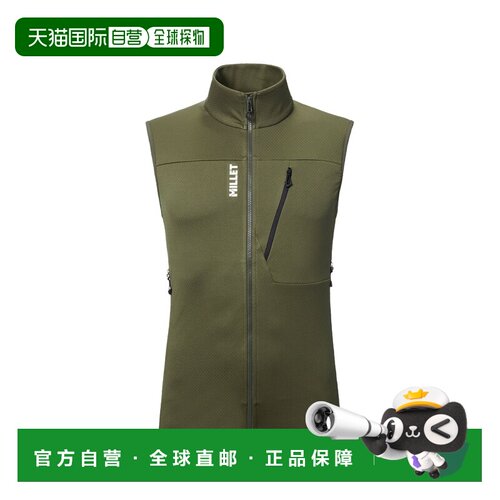 自营欧洲直邮Millet Lokka III 男士深绿色抓绒背心马甲聚酯纤维