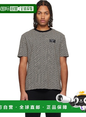 香港直邮Balmain 巴尔曼 男士 黑色 & 驼色 Monogrammed Couture