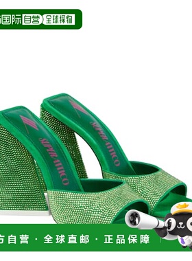 香港直邮The Attico 女士 Devon 精饰皮质绒面革凉鞋 001288牛皮