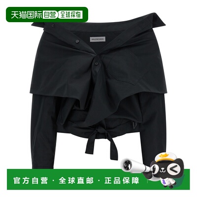 1h可退 香港直邮BALENCIAGA 女士衬衫 872123TUM201000 SS2026 黑