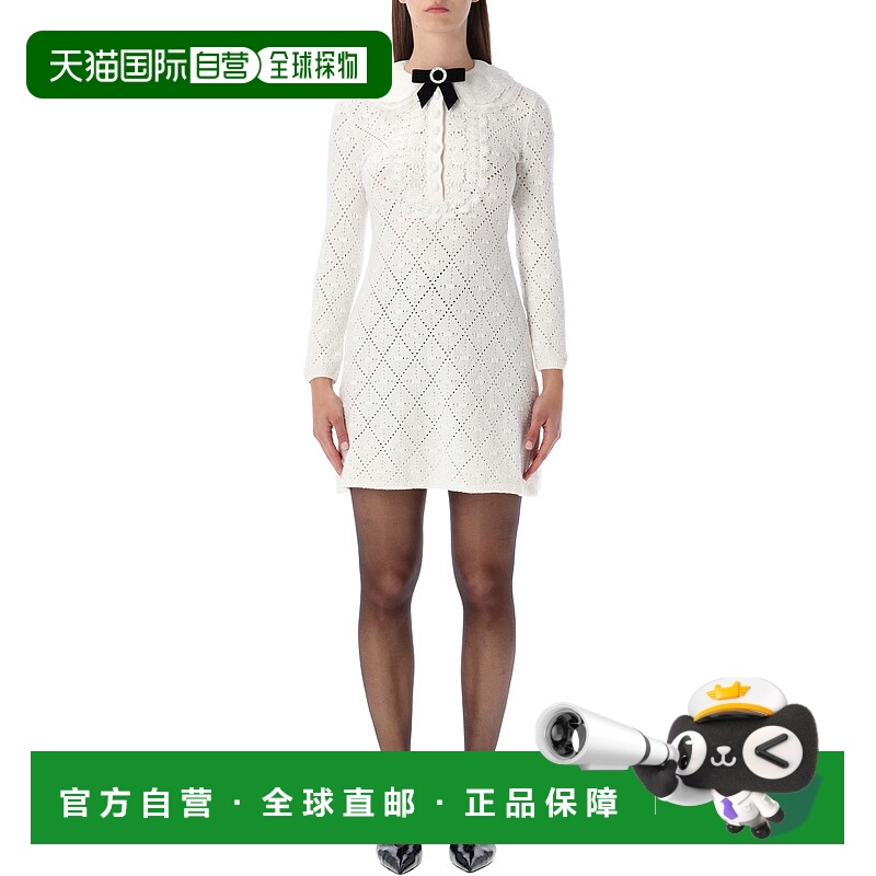 1h可退 香港直邮Self-Portrait 女士 迷你钩花连衣裙 AW25123SWWH