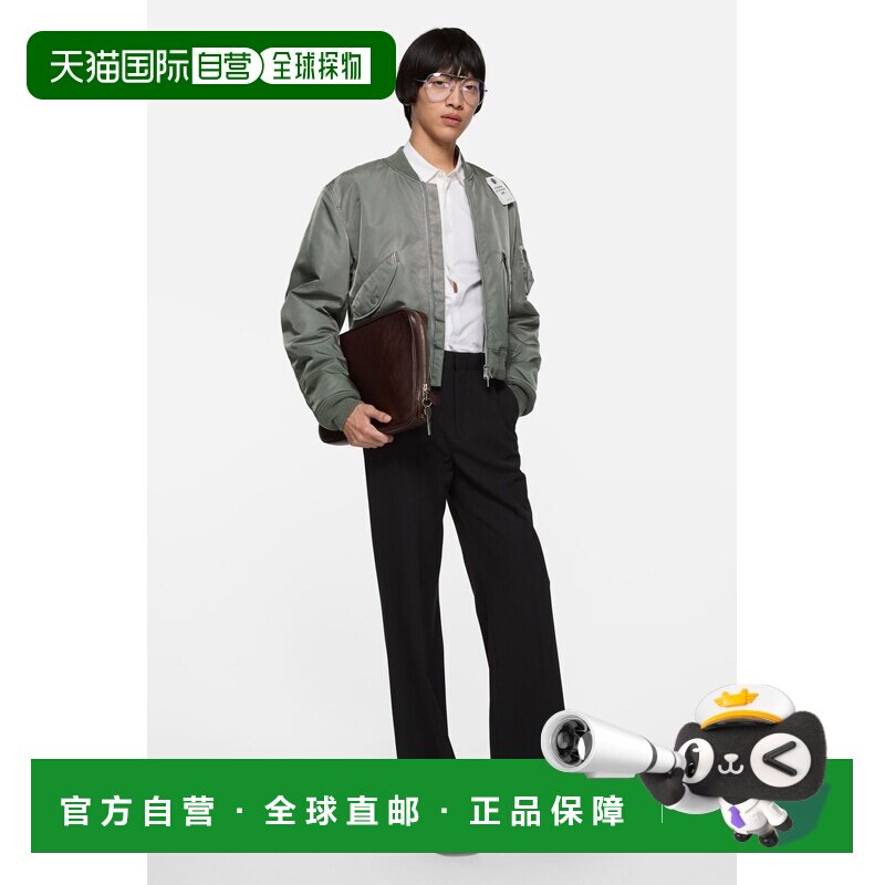 自营欧洲直邮Acnes Studios 男士石灰色尼龙水洗飞行员夹克