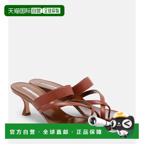香港直邮MANOLO BLAHNIK 莫罗 伯拉尼克 女士 Susa 皮质人字拖