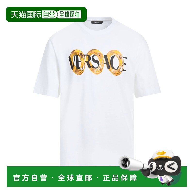 香港直邮versace 范思哲 男士 T恤 white白色 舒适时尚