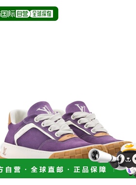 自营欧洲直邮LV路易威登 Tilted男士淡紫色皮革logo标识运动鞋