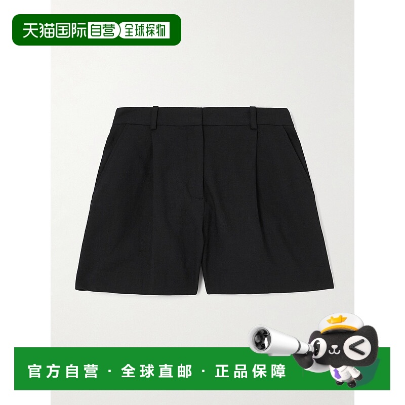 香港直邮ANINE BING 女士 Trent 褶裥梭织短裤 A0511226BLK26