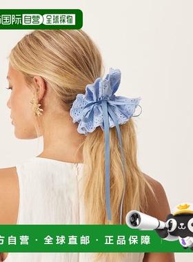 香港直邮ASOS 女士 broderie 设计缎带浅蓝色发束发饰蝴蝶结
