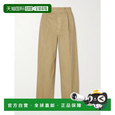 1h可退AURALEE 女士 件染棉质斜纹布阔腿裤 A26SP05LFBEIGE休闲裤