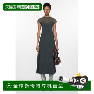 欧洲直邮Acne 氨纶连衣裙针织 Studios SS25女士灰色粘胶纤维