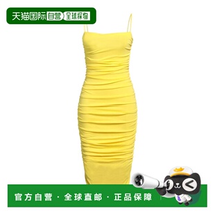香港直邮Pinko yellow黄色 品高 中长连衣裙 舒适时 女士 1h可退