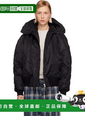 1h可退 香港直邮Erl 女士 黑色飞行员夹克 ERL11J0081 black黑色