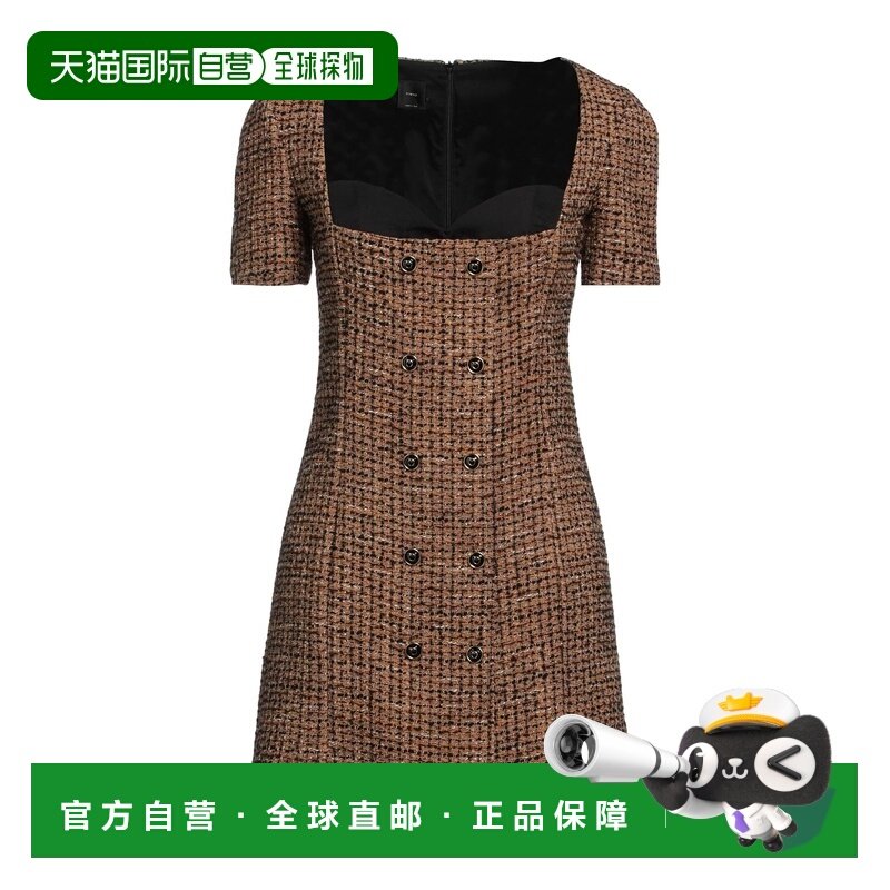 1h可退 香港直邮Pinko 品高 女士 短款连衣裙 brown棕色 舒适时尚,女装/女士精品,连衣裙,淘宝优惠券,粉丝福利购,淘宝优惠卷