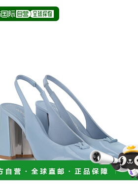 自营欧洲直邮LV路易威登 Swing女士浅蓝色皮革露跟高跟鞋