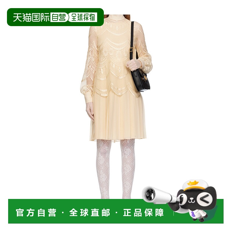 香港直邮Valentino 长袖连衣裙 BVAFS593M华伦天奴蕾丝