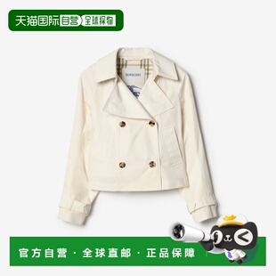 自营欧洲直邮Burberry博柏利 Ladybrook女士白色棉质轻盈短款风衣