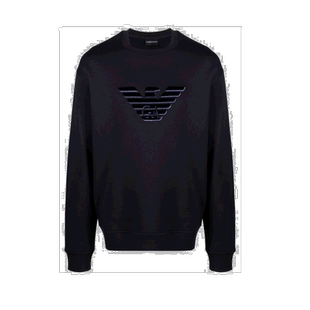 1h可退 香港直邮Emporio Armani 海军蓝徽标卫衣 6K1M931JQNZ