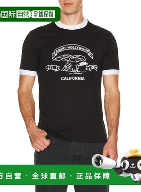 1h可退 香港直邮AMIRI 男士 Ringer 鹰状标饰T恤 AMTOJR1026