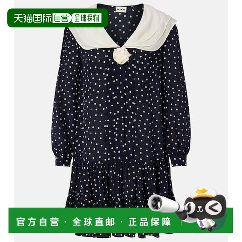 1h可退 香港直邮RIXO 女士 Valetta crêpe 波尔卡圆点真丝迷你连