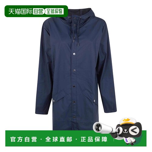 欧洲直邮RAINS 女士夹克 RA12020NAV SS2026 黑色 连帽雨衣外套