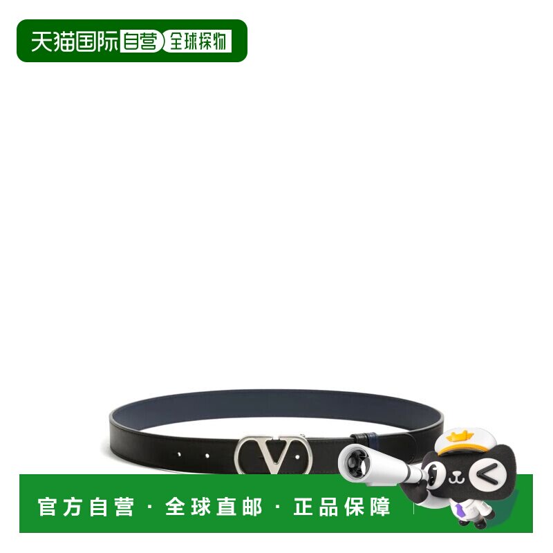 1h可退 香港直邮valentino 华伦天奴 男士 黑色皮革双面皮带 8Y2T