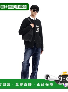 自营1h可退 欧洲直邮LV路易威登 Trainer男士黑色小牛皮logo标识